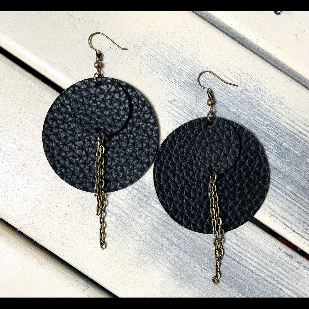 Handmade Faux Leather Earrings
